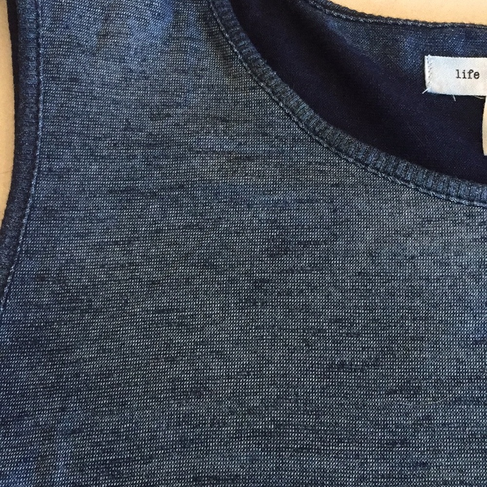 Life In Progress Asymmetrical Navy Tank - Picture 2 of 5